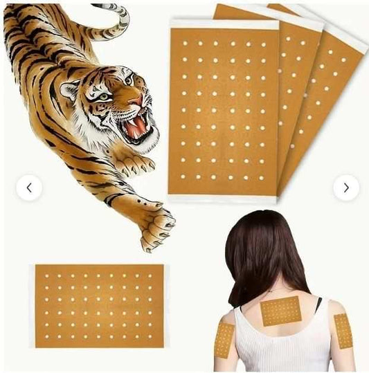 10 Pcs Tiger Patch self-heating Chinese tiger heat patches applied on back and shoulders with tiger illustration