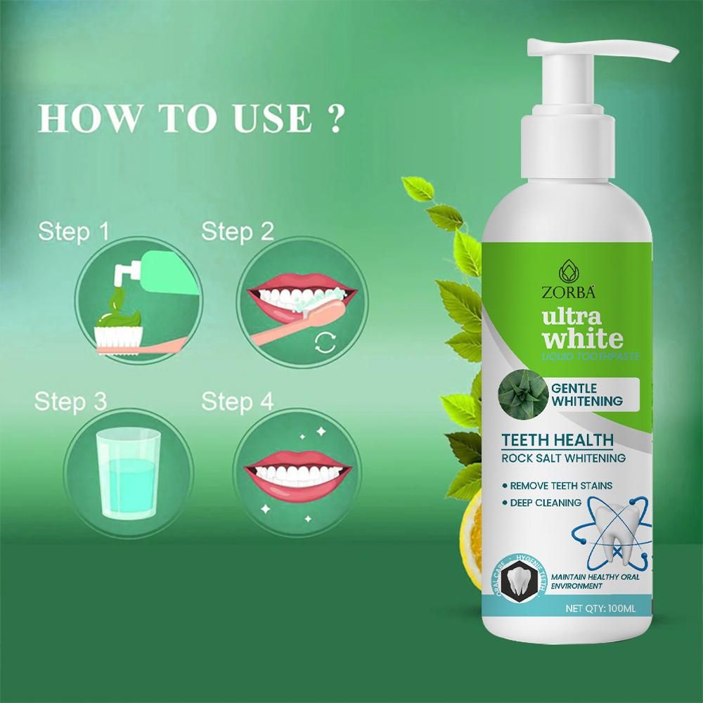 Zorba Ultra White Liquid Toothpaste 100ML (Pack of 2)