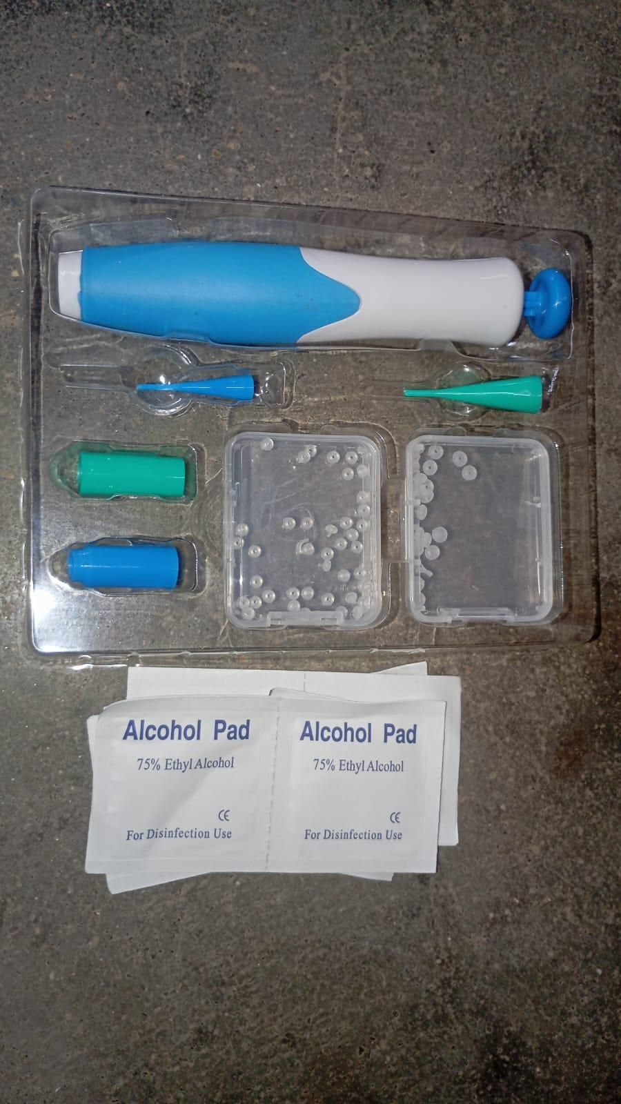 2 in 1 Skin Tag Remover Kit with multiple tips and alcohol pads for painless skin tag removal