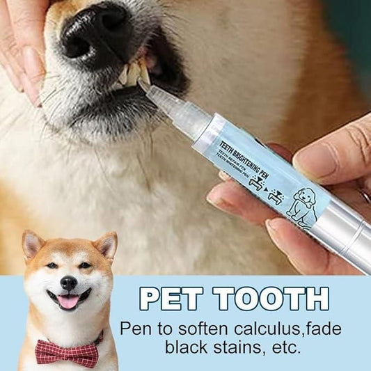 Dog Pen Toothbrush for pets to remove plaque, soften calculus, and fade black stains, freshening breath.